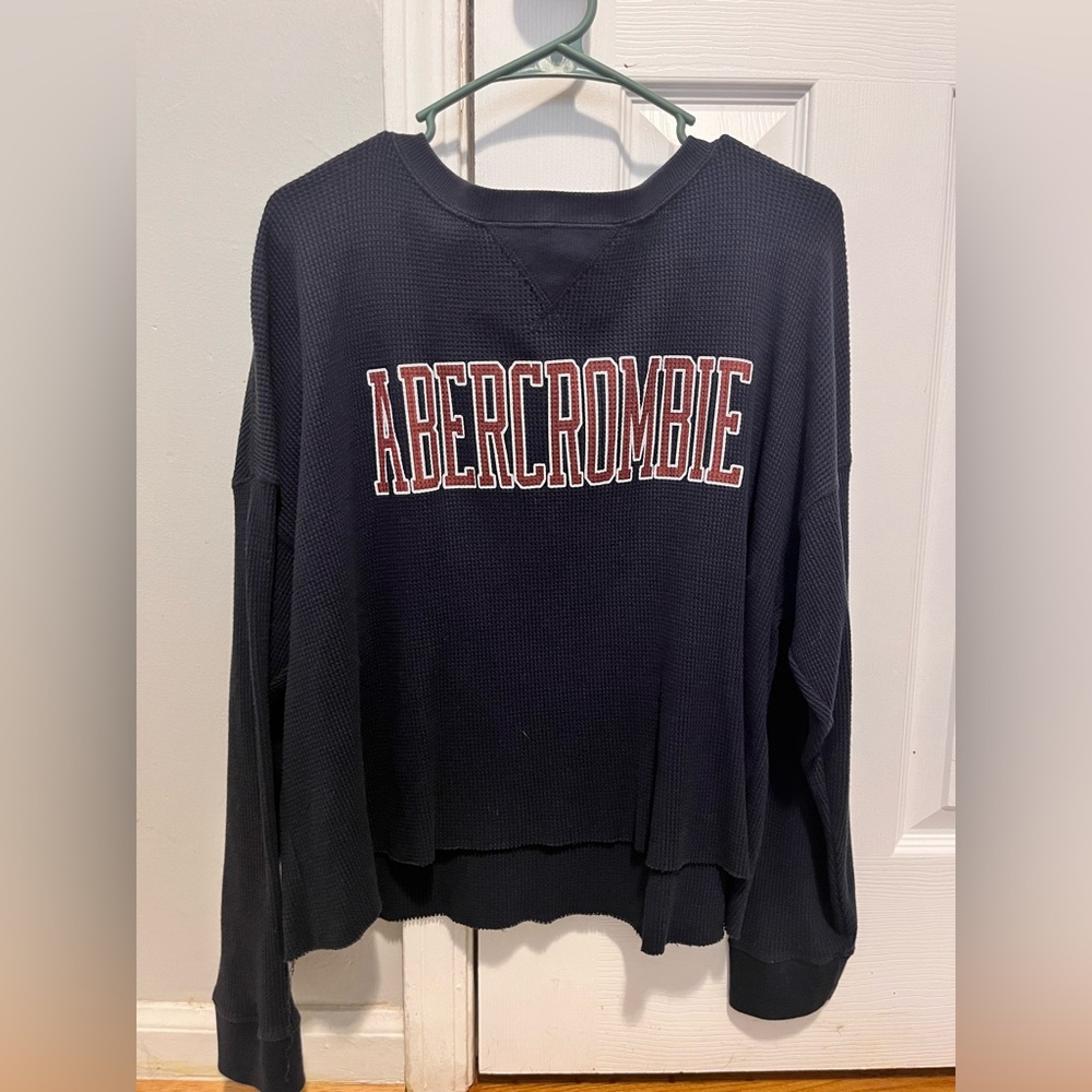 Abercrombie & Fitch Navy Waffle Knit Sweater
